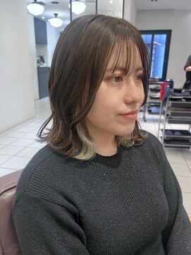 ボヌール オオサカ(Bonheur OSAKA) 外巻きロブ×透け感明るめベージュ