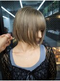 【GEEKS渋谷】ハイトーングレージュ/レイヤーボブ/冬カラー/小顔