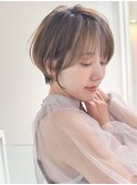 黒髪ボブルフネビージュ小顔ワンレンスペインカール