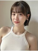 タイトボブ#くびれヘア#アプリコットオレンジ