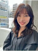 ナチュラルボブ前髪ありイメチェン30代40代ミディアムレイヤー