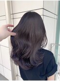 濃いめラベンダーで暗髪でも高発色グレージュに