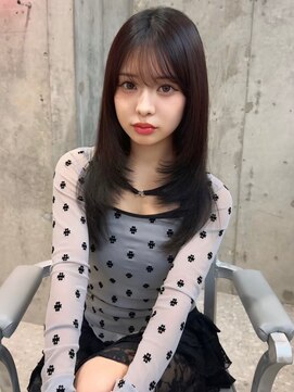 ルームバイシー 新宿(Loom. by Sea) ココアベージュ×レイヤー[小顔/黒髪/オリーブグレー]