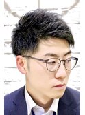 ビジネスアップバングツーブロック刈り上げショートカジュアル
