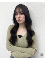 サラジュ 西宮北口店(SARAJU) ブラックウェーブロング×シースルーバング