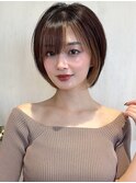 似合わせショートボブ30代40代小顔銀座ひし形前上がり縮毛矯正