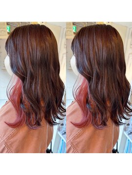 ヘアアトリエコモノ(hair l'atelier KoMoNo) #【女子力アップ!!】ピンクイヤリングカラー