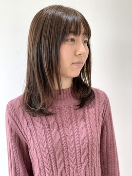 フォーク FOLK 【FOLK】透明感ツヤツヤグレージュ☆似合わせ内巻きミディアム♪