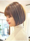 30代40代大人女性/前髪ありショートボブ/ショートヘア/髪質改善