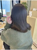 透明感カラーオリーブグレージュオリーブカラーボブ