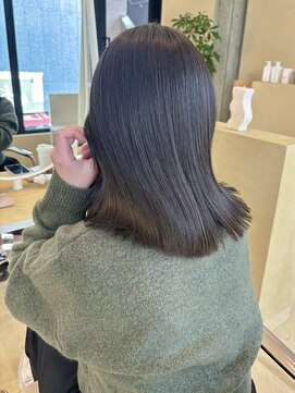 スニュウ(snuw) 透明感カラーオリーブグレージュオリーブカラーボブ