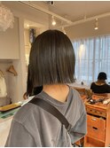 切りっぱなしボブ ミニボブ オリーブグレー sn