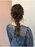 ニュアンス編みおろしヘア♪結婚式お呼ばれオケージョンヘア