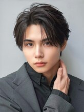 オーシャントーキョー シブヤジンナン(OCEAN TOKYO shibuya JINNAN) 黒髪人気ツーブロックワックスなしセンターパート韓国パーマ