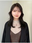 セミロング　くびれヘア　顔周りレイヤー　透明感　20代30代