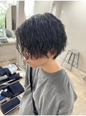 ツイストスパイラルパーマ/刈り上げセンターパート/縦落ちパーマ