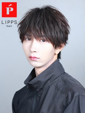 リップス 天神(LIPPS) シースルーツイストフェザーパーマショートツーブロックマッシュ