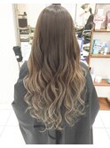 根本から中間ブリーチなしグラデーションカラー