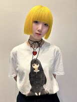 ロックス バイ マグ 松本(rocks BY MAG)&nbsp;ハイトーンブロンド×韓国風切りっぱなし小顔ボブ