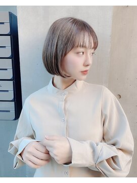 ロンドリゼル 札幌(Lond RiseL) オリーブグレー/前髪/ボブ/マロンベージュ/レイヤーカット/小顔