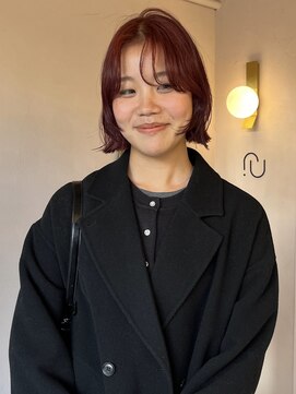 レイヤーボブ　ボブ　レッドカラー