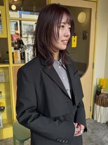 ヒントステーション(HINTSTATION)&nbsp;〈浅草 半個室〉ワインレッド×無造作レイヤー