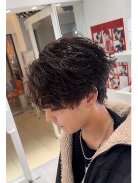 オーシャントーキョー 仙台(OCEAN TOKYO) シャドウパーマショートマッシュツーブロック韓国スパイラル黒髪