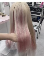 ミミヘアーガーデン(mimi hair garden)&nbsp;ホワイトブロンド×ホワイトピンク/インナーカラー