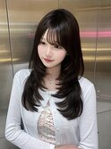 小顔×ミルクブラウン/髪質改善/縮毛矯正/ダークパープル