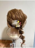 編みおろし　ヘアセット　水引き