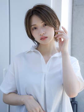 エインアンリー 表参道(AIN.ANLY.) 前髪なし外はねウルフボブ20代30代40代【AIN.表参道】川原大地