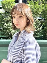 モテ髪ミディアムボブ/くびれヘア/アッシュベージュ20代30代40代
