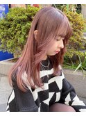 シースルー前髪_ショコラピンク_エアストレート_ピンクベージュ2