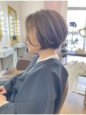 大人可愛い30代40代50代60代ショート/白髪ぼかし/大分/別府