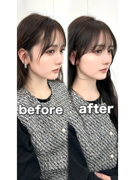 アマトウキョウ アユンチェ(AMA TOKYO×AYUNCHE) 前髪顔まわり韓国ヘアレイヤーカットサイドバンク2wayバンク韓国