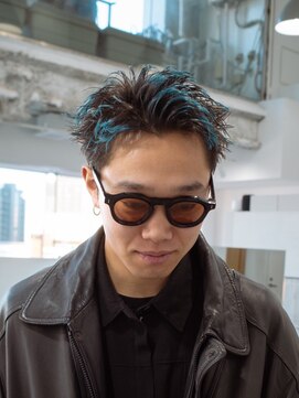 ワク(WAKU) 【WAKU】メンズ/メッシュカラー/ビビットブルー/ベリーショート