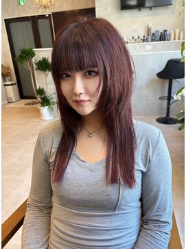 ナイト(KNIGHT) ボルドーカラー/レイヤーカット/ウルフカット