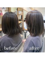 ミラバイケンジ 藤沢(Mira by KENJE)&nbsp;白髪ぼかし細めハイライト30代40代50代セミディ