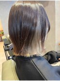 フェイスフレーミングボブインナーカラーボブ切りっぱなしボブ