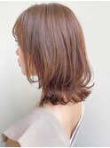 ミディアムレイヤー、外ハネボブ、グレージュ☆