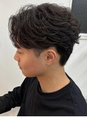 フェザーパーマ刈り上げセンターパートビジネスヘア千葉駅保立