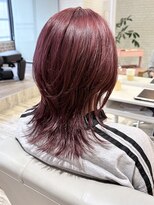 リム バイ ディーアンドティー(Lim by D&T)&nbsp;ウルフカット ミディアムレイヤー ハイトーン ブリーチ　紫