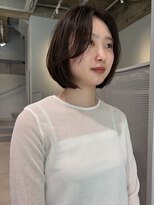 フィルムス 田町芝浦(FILMS) ミルクティーベージュ/レイヤーボブ/韓国巻き/顔周りカット/田町
