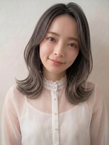 ヌードルバイコア(noodle by CoRe.gn)&nbsp;韓国風グレージュブリーチなし顔周りレイヤーくびれヘア夏カラー