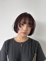タイドヘアー(tide hair) 顔まわりレイヤーボブ×ピンクヴァイオレットカラー