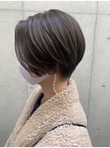 ショートパーマ　ホワイトアッシュ　最上