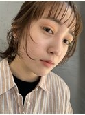 ウルフボブ × ハーフアップ