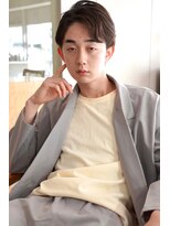 スーツに似合う爽やかメンズショート　アップバング　自由が丘