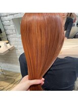エヌプラス(N+)&nbsp;くびれヘアアプリコットオレンジ夏ハイライトカラー