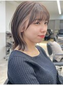 イヤリングカラーボブインナーカラーくびれヘア